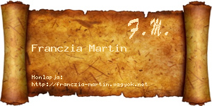 Franczia Martin névjegykártya